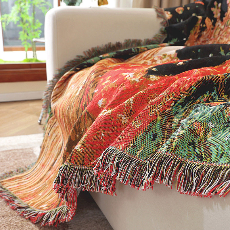 Queen Tapestry Multifunctional Throw Blanket Jacquard Thread Blanket Ins Style Throw Blanket Casual Blanket Air Conditioning Blanket Supports Factory Inspection