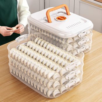 Dumpling Box for Frozen Dumplings, Multi-Layer Large Capacity Refrigerator Special Storage Box for Kitchen Clutter, Food Preservation Box