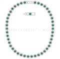 Green crystal roman white gold necklace