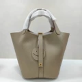 Windbreaker gray gold buckle small size - Safi thread+anti-counterfeiting thread+original leather
