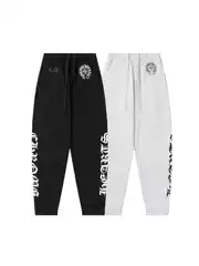 2024 New Spring and Summer Full Dark Pattern Cross Horseshoe Trend Classic All-match Casual Trousers Men's and Women's Sweat Pants