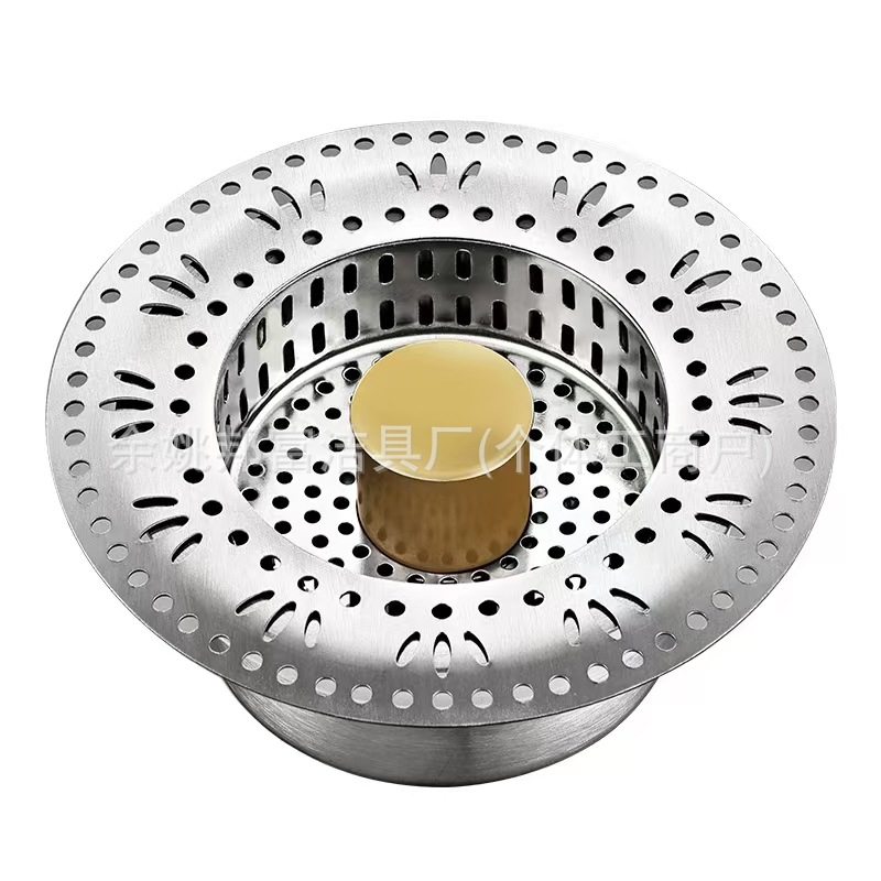 New Upgraded GB Flower Type Stainless Steel Sink Kitchen Vegetable Washing Pool Stainless Steel Filter Sink Sink Bounce Filter