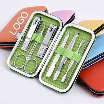 Wholesale nail clippers 7 pcsoverprint logo nail tools set gift nail clippers nail clippers pedicure beauty set