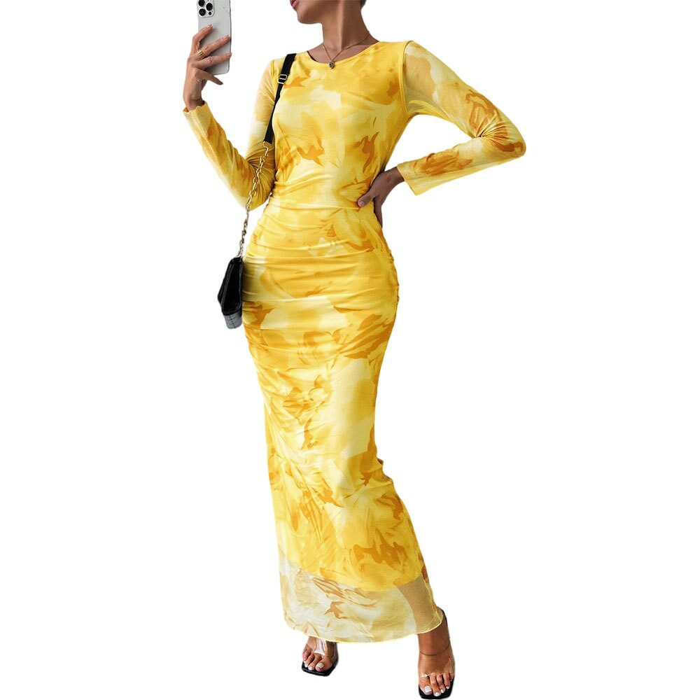 Sexy Bodycon Maxi Dress Spaghetti Straps High Waist Ombre Print Evening Wear Cocktail Party Wholesale Available
