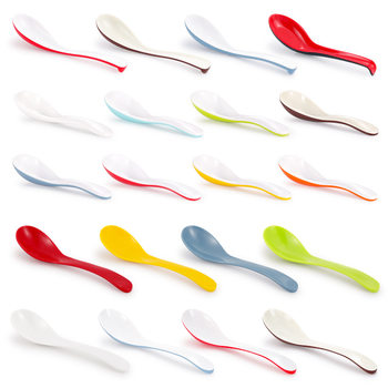 Colored melamine spoon plastic small spoon soup spoon spoon kung fu spoon with hook spoon long handle spoon commercial spoon