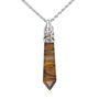 European and American Jewelry Wholesale Natural Stone Crystal Agate Necklace Amethyst Hexagonal Column Pendant Single Pointed Crystal Column Necklace