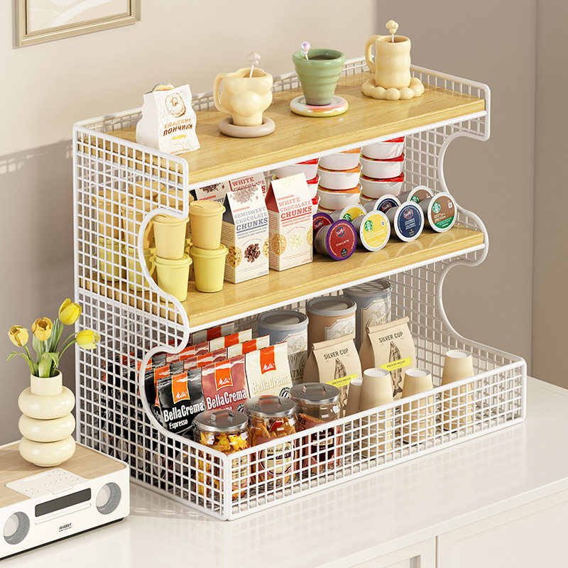 Snack Desktop Storage and Organization Rack Kitchen Spice Storage Rack Dining Table Countertop Sideboard Water Cup Rack