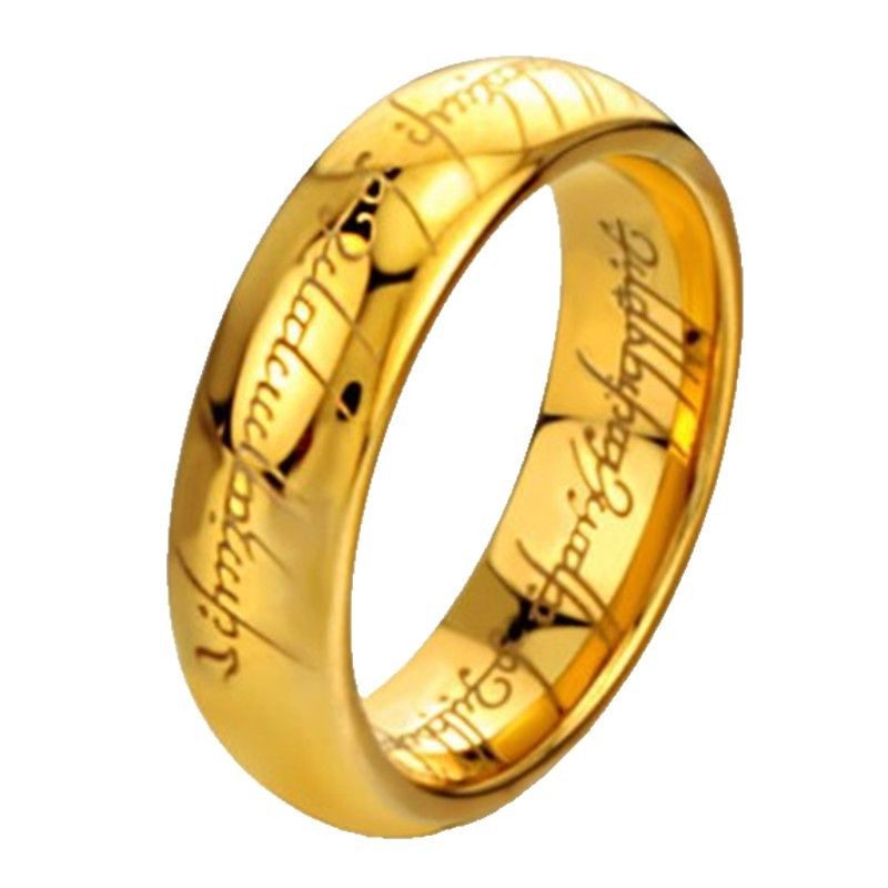 欧美指环王戒指男士明星款字母情侣魔戒戒指镀真金跨境饰品手工