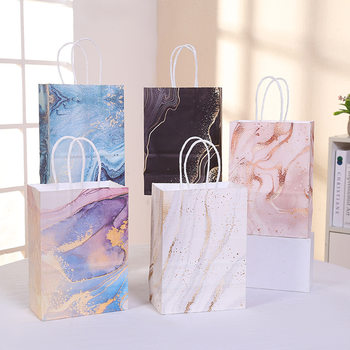Factory spot wholesale hand-held paper bag Kraft paper bag party gift bag candy bag custom