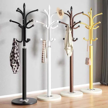 Casual Marble Coat Rack Modern Household Clothes Drying Rack Floor-Standing Bedroom Clothes Rack Indoor Vertical Clothes Rack