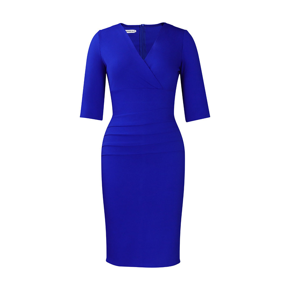 V Neck Bodycon Dress Elegant Style Plus Size Suitable for Office Wear Wholesale Availability