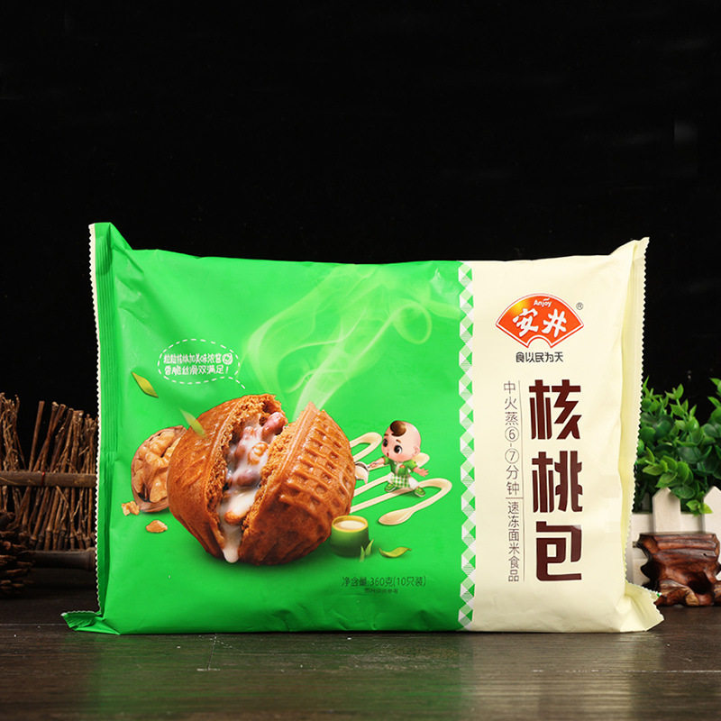 Free Shipping Anjing Walnut 360g Household Nutritious Breakfast Cantonese-Style Tea Snacks Buns Convenient Instant Food Semi-Finished Products