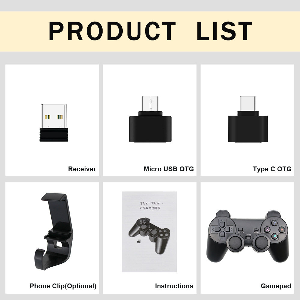 New wireless gamepad compatible with multiple platforms mobile phone P3 set-top box PC360 with bracket 2.4g