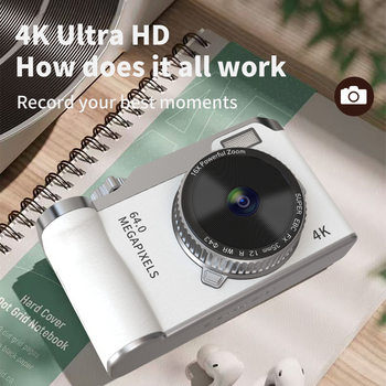 Cross-Border Retro Y01 Digital Camera 4K High-Definition Video Student Ccd Front and Rear Dual Camera Selfie Portable Wholesale