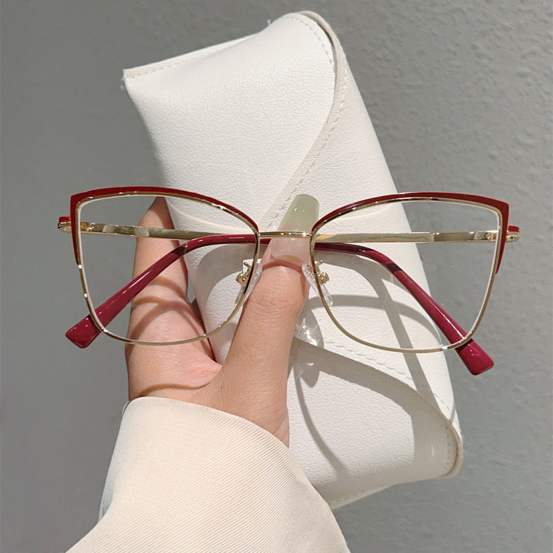 Factory wholesale new plain high-end ultra-light anti-blue glasses can be equipped with myopia flat glasses frame