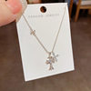 Korean Style Exquisite Elegant Fashion Zircon Double Cross Pendant Necklace Distinctive Light Luxury All-match High-end Clavicle Chain