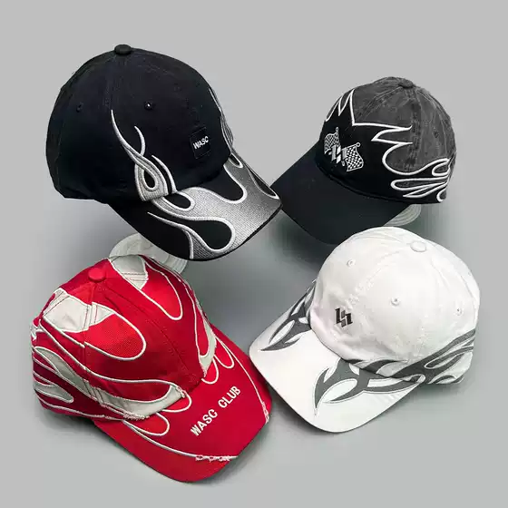High-Quality Flame Flag Niche Baseball Cap for Men and Women, Sunshade Color-Blocking Personalized Hip-Hop Duckbill Cap Wholesale