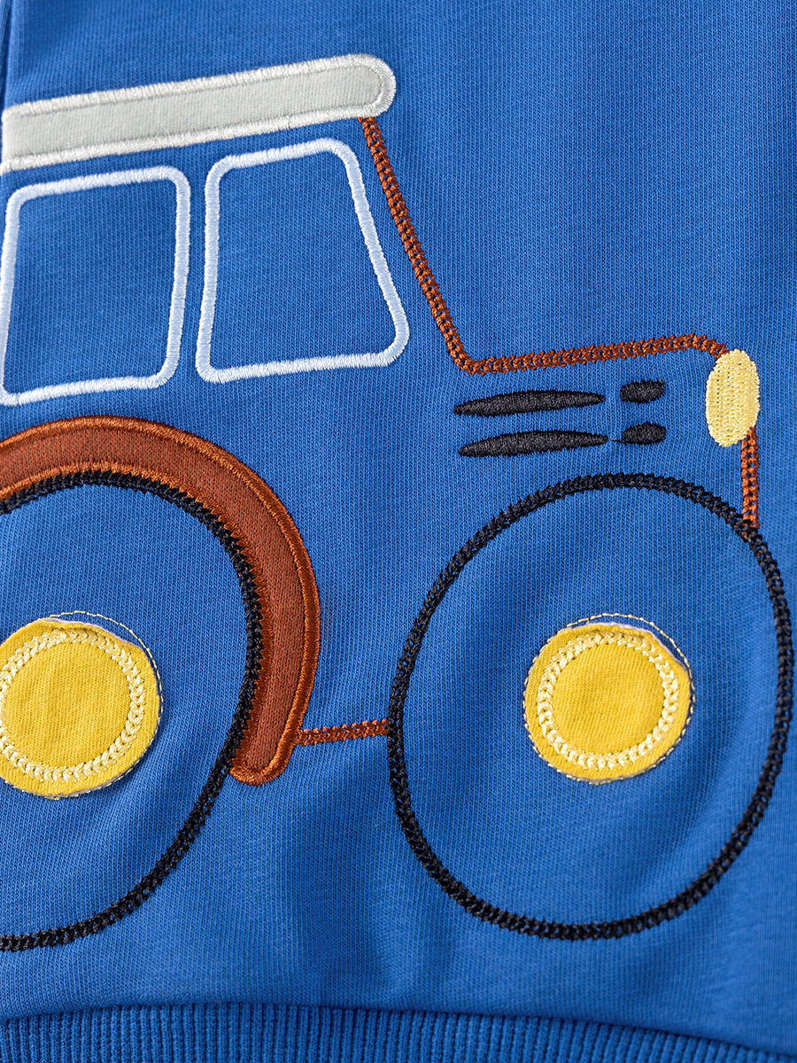 Vente en gros vêtements enfants usine source, ensemble garçon automne, tenue enfant mignonne à applique deux pièces