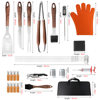 Cross-Border Hot-Selling Barbecue Set 26-Piece Bbq Outdoor Barbecue Tool Set Imitation Colored Wood Pp Handle Grill Set in Stock