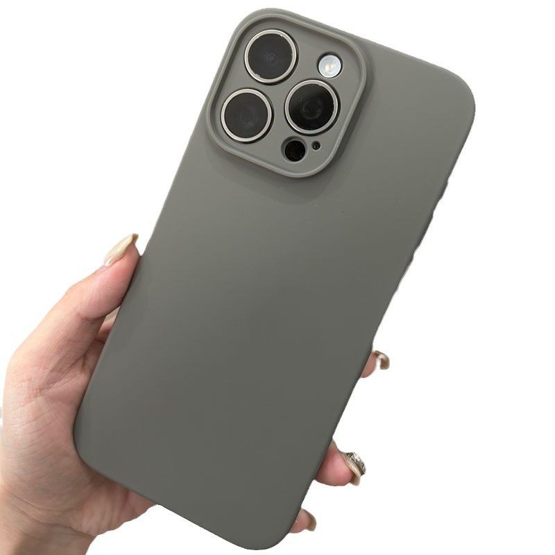 Liquid Silicone Phone Case Suitable for Apple 17 Full-Cover Soft Case iPhone 14 Solid Color Precision Hole 15 Simple Anti-Drop Case