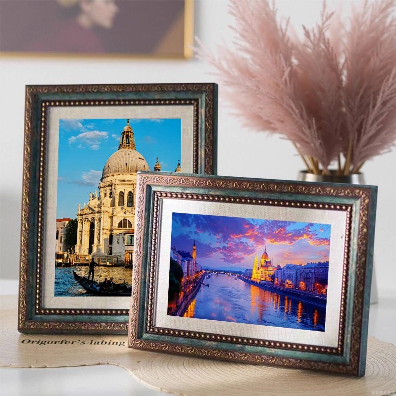 European-Style Retro Photo Frame Display Nostalgic 5 6 7inch Picture Frame 7inch Desktop A4 American Small Ornament Photo Frame