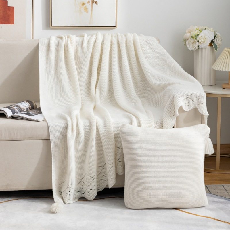 New Light Luxury Style Solid Color All-Season Blanket Office Nap Sofa Blanket Knitted Blanket Bedside Blanket