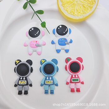 Cartoon Space Violent Bear Series Pvc Soft Patch DIY Jewelry Mobile Phone Case Hole Shoe Flower Refrigerator Magnet Accessories