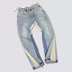 Gallery Dept. Denim Bell-Bottom Washed Distressed Patchwork Jeans