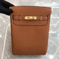 Brown Gold Buckle-Chest Bag