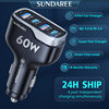Amazon 60W Car Charger Fast Charging Dual Pd30W+Qc3.018W Car Charger USB Factory Direct Supply