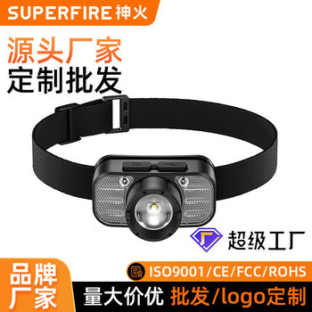 Shenhuo Outdoor Zoom Headlight Long-Range Strong Light Charging Rotating Red Light Warning Zoom Led Waterproof Head-Mounted Miner's Lamp