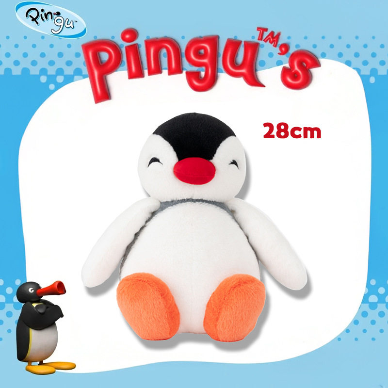 正版Pingu经典企鹅家族毛绒玩偶公仔娃娃玩具包包挂饰可爱礼物女