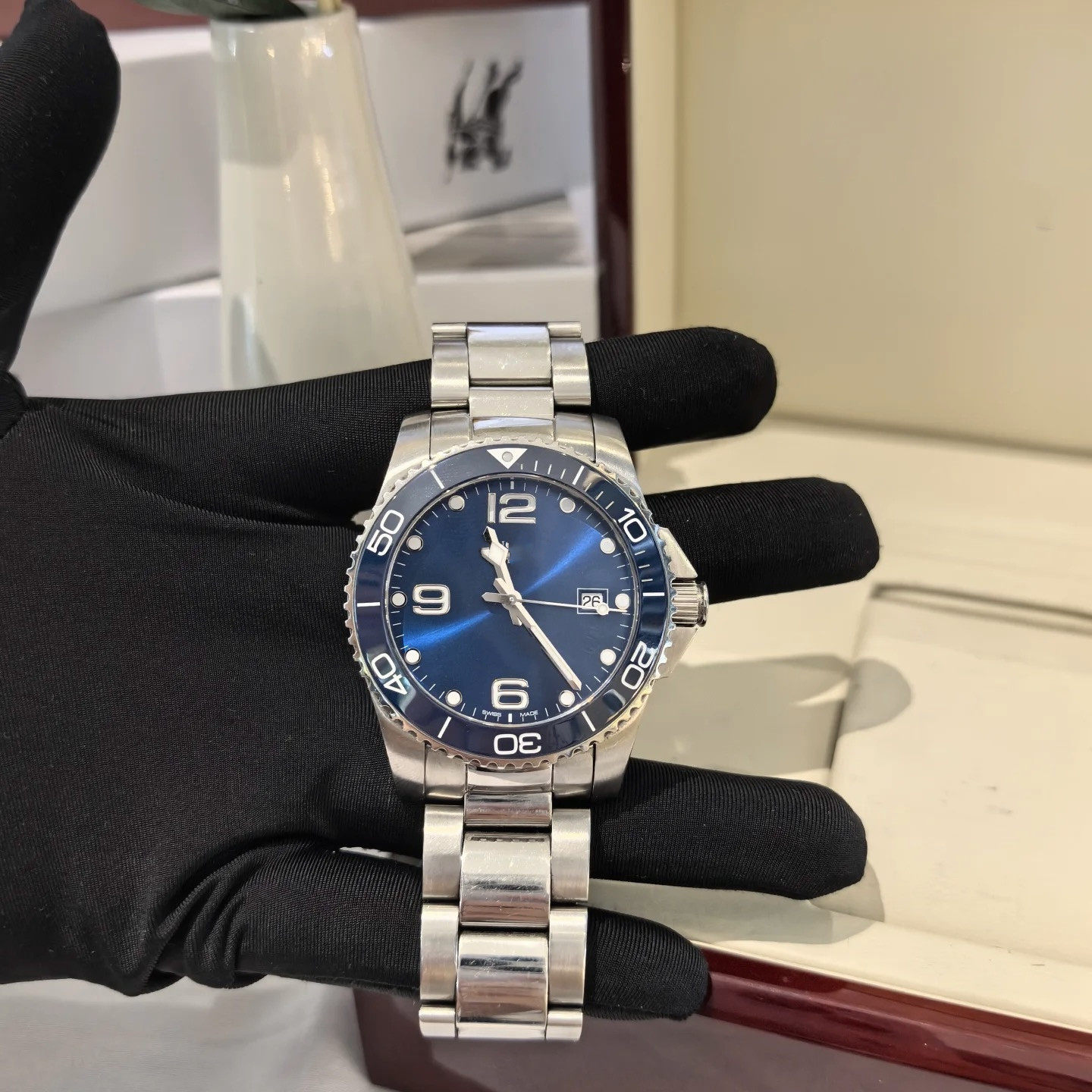 New Langjia Conka Business Solid Steel Band Three-Hand Quartz Movement Men's Calendar Watch Manufacturer Watch Wholesale