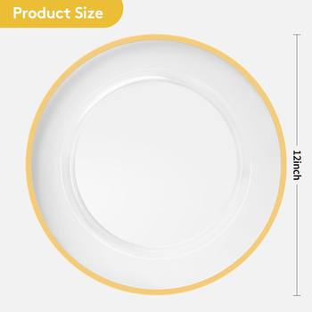 Round Plate Mat Western Food Plate White Transparent Hot Stamping Hard Plastic Mat Cross-Border Hot Sale