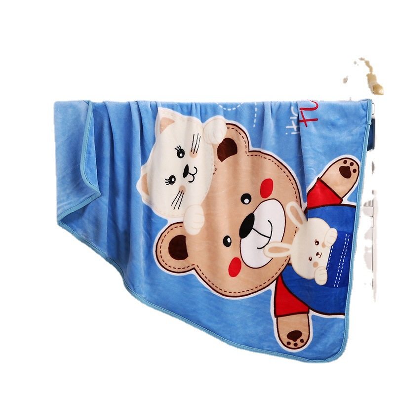 Children's Blanket Summer Thin Single Layer Cartoon Baby Coral Fleece Cover Blanket Baby Bed Sheet Kindergarten Nap Blanket Wholesale