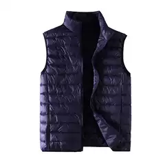 Autumn and Winter Foreign Trade Fashion Down Vest Men's Vertical Collar Sleeveless Lightweight Down Jacket Shoulder plus size Men's Vest Vest Vest