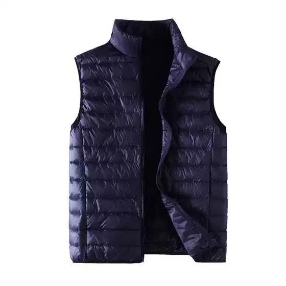 Autumn and Winter Foreign Trade Fashion Down Vest Men's Vertical Collar Sleeveless Lightweight Down Jacket Shoulder plus size Men's Vest Vest Vest