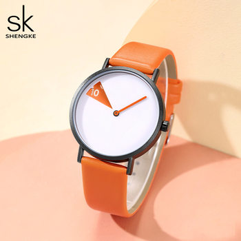 Sk Women's Watch Female Stylish Single Needle Contrasting Color Dial Couple Watch Waterproof Concept Quartz Watch Female Cross-Border 0090