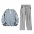 Gray crew neck straight-leg pants set (silver label)