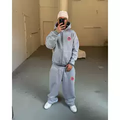 2025 New Streetwear Hip Hop Zip-Up Hooded Cardigan Loose Print Tracksuit for Men and Women