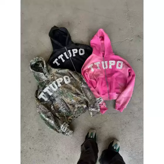 2024 New Autumn and Winter American Retro High Street Y2K Trendy Brand Letter Print Casual Couple Sweatshirt Hooded Cross-Border
