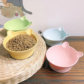 Pet Supplies High-Legged Cat Bowl with Slanted Mouth, Cat Head Bowl, Dog Food Bowl, Not Easy to Tip Over, Easy to Clean, Universal for Cats and Dogs, Wholesale