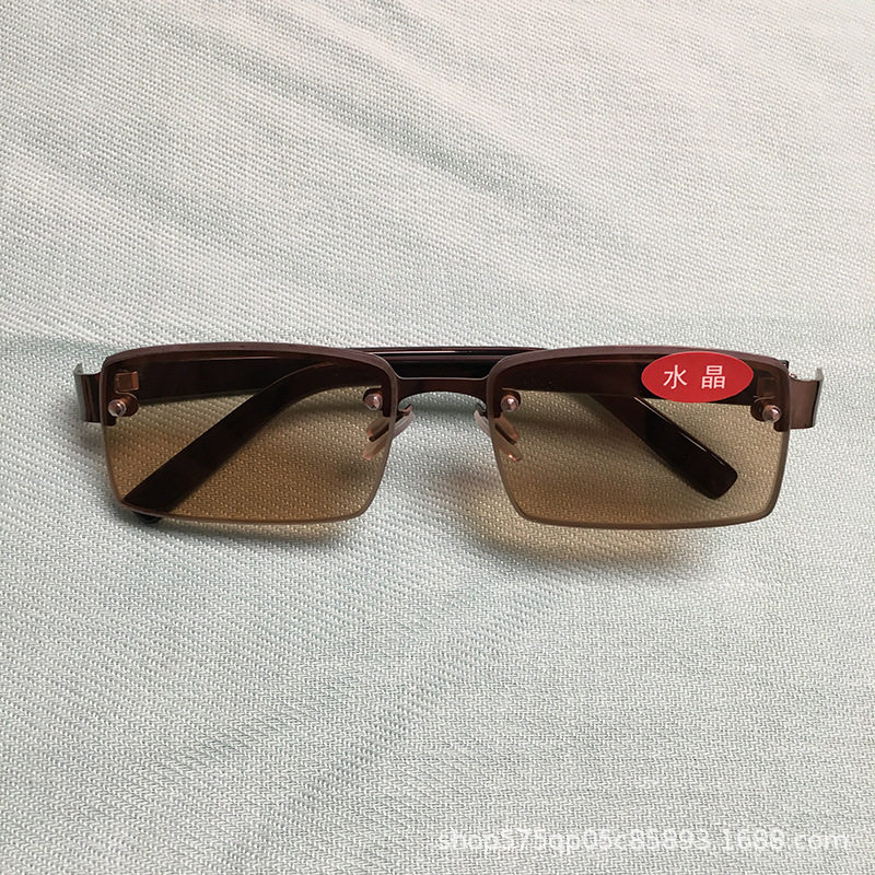 2024 New in stock Metal Half Frame Men's and Women's Flat Glasses Glasses Frame Flat Glasses Factory Direct Supply