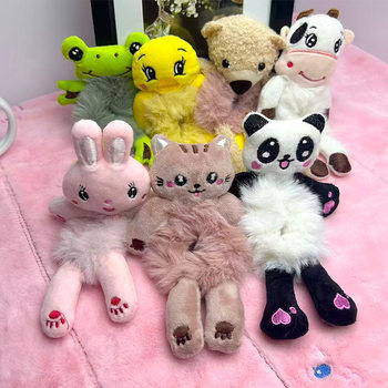 Frog Lace Cartoon Plush Bow Knotted Hair Tie That Doesn'T Damage Hair, Hair Accessory for Children, Hair Care Bun Maker