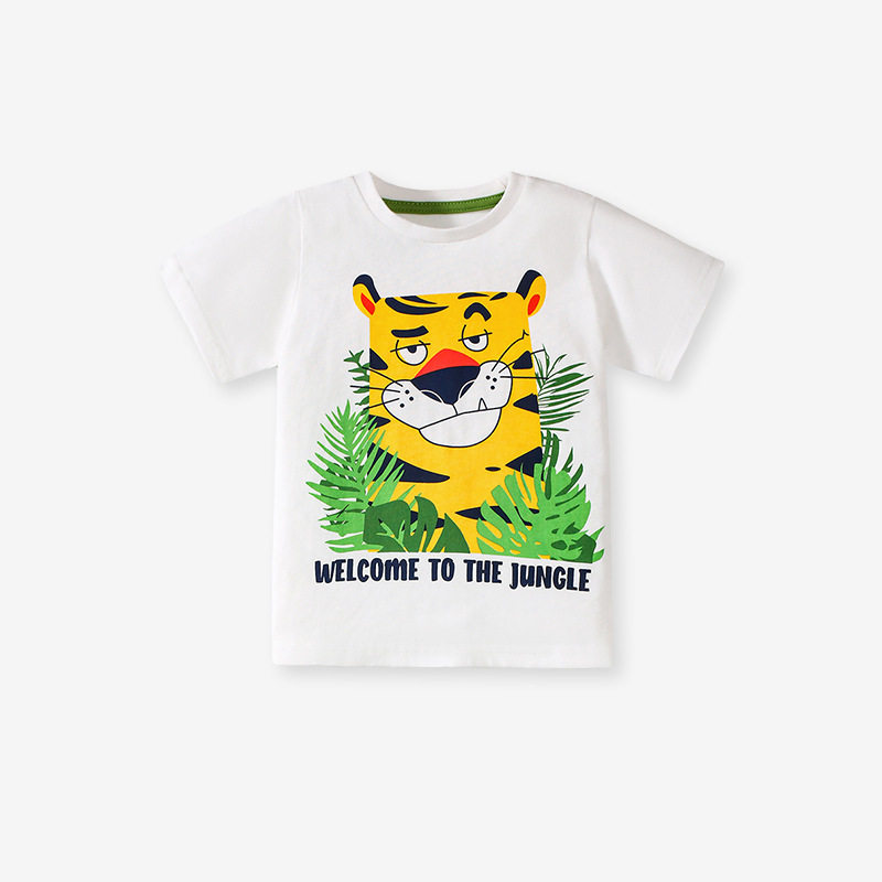 New Kids' Summer Cotton Set, Cartoon Boys' Short-Sleeve Outfit