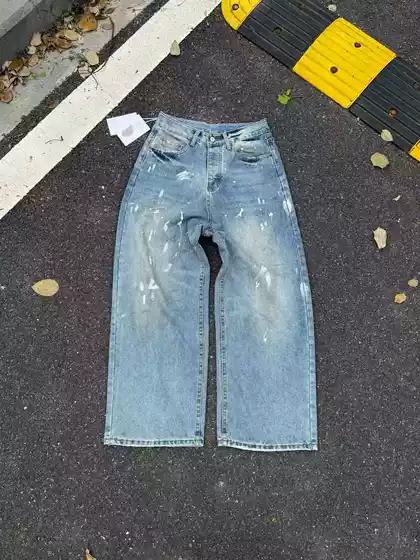 Alternative Niche Jeans, Correct Version, Washed American Style, Versatile, Unisex, Loose Straight-Leg Ac Style Pants