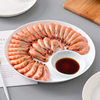 Wholesale Pure White Ceramic Dumplings Plate with Vinegar Dish White Burning Shrimp Plate Salmon Sashimi Round Denier Dish Plate