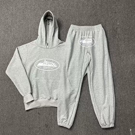 Corteiz Classic Series Ship Print Logo Thin Fleece Alcatraz Hoodie Trendy Unisex Casual Sweatpants