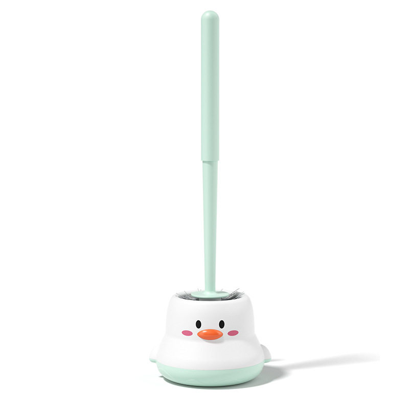 Toilet brush suit chicken shape household toilet wall hanging punch-free no dead angle cleaning artifact long handle cleaning brush