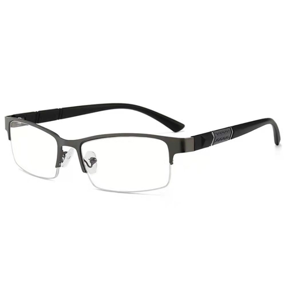 Trendy Square Frame Anti-Blue Light Flat Mirror Half-Frame Men's Business Glasses Frame Can Be Equipped with Myopia Flat Mirror Wholesale